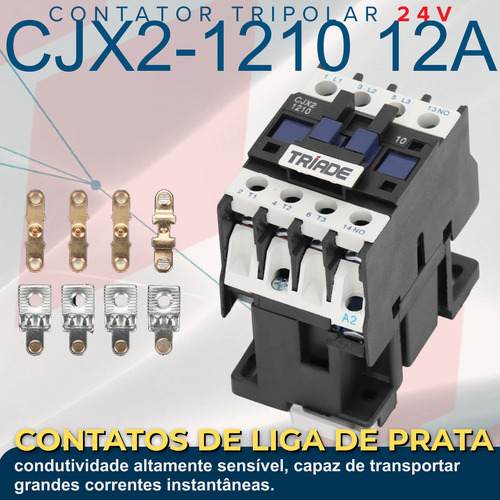 Contator Tripolar 12a Cjx2-1210 50/60 Hz