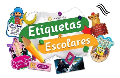 97 Etiquetas Escolares Personalizadas + 60 Textiles