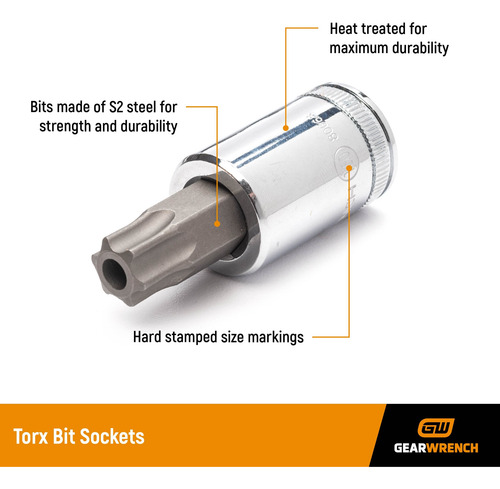 Juego De Llaves De Vaso Con Puntas Torx De 1/4 Y 3/8