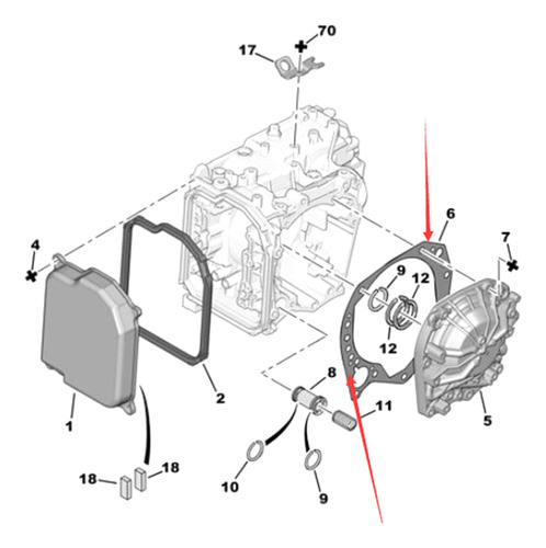 Junta De Tapa De Transmisión Automática Aplicable A Peugeo