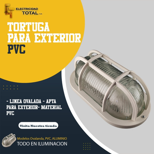 Imagen 2 de 10 de Aplique Tortuga Plástica Ovalada E27 60w Blanca /negra