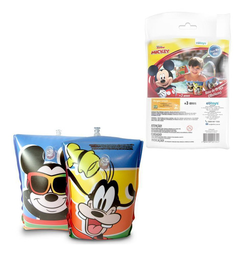 Boia De Braço Mickey 18kg - Pvc Vermelho 18x14cm