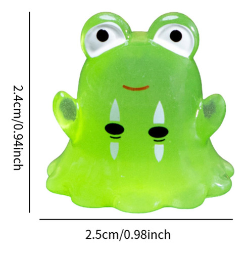 10 Minifiguras Luminosas, Microadornos 2,5x2,4cm Rana Verde
