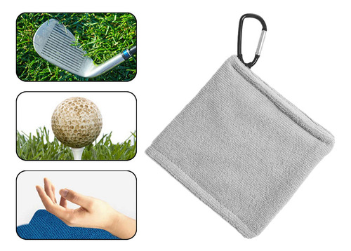 5 Golf Ball Towel 5.5 X 5.5 Inch With Clip Portable Light
