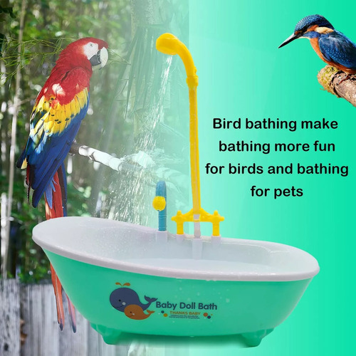 * Tina Automática De Loros Con Ducha, Bonita Y
