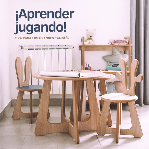 Imagen 6 de 9 de Silla Infantil Madera X 2 Unid. Color Natural Envío Gratis