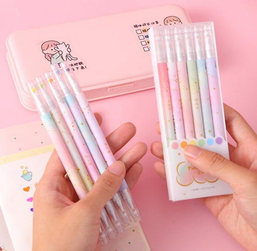 Imagen 5 de 6 de Set 6 Lapiz Gel Colores Punta Fina 0.5mm