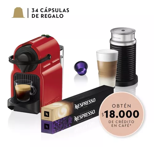 NESPRESSO Cafetera Inissia C40 y Espumador de Leche Nespresso