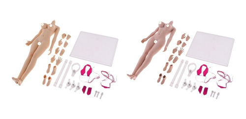 Imagen 1 de 6 de 2 Pcs 1/6 Escala Cuerpos De Mujer Modelo Juguete Para