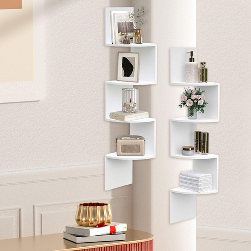 Montaje De Pared De Estante De 2x En 4 Niveles De 4 Blanco
