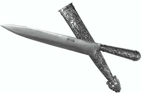 Cuchillo Faca El Criollo Alpaca Hoja 30cm Acero Carbono Cuño