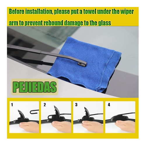 Pejiedas 3 X Blades De Limpiaparabrisas Oem, Limaduras De De
