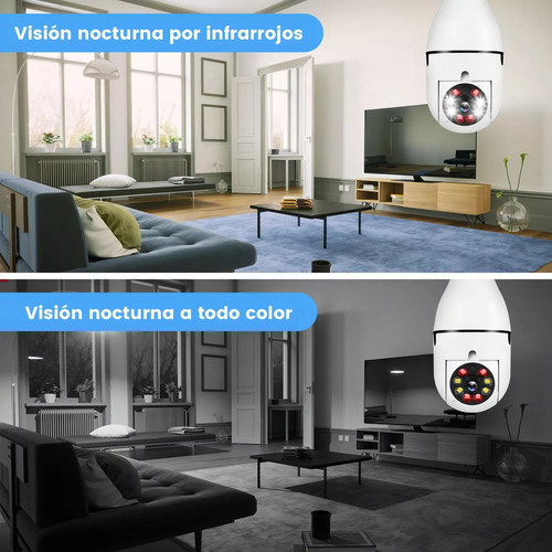 Cámara Foco 360° Wifi Hd Inalámbrica Exterior/interior