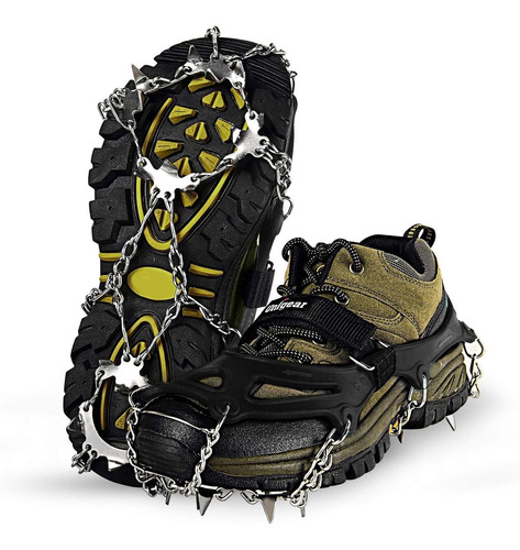 Crampones Con 18 Clavos Inox. Para Botas De Nieve. Negro/ Xl