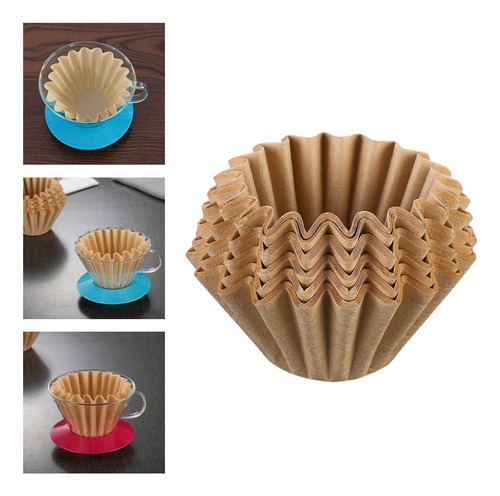 50 Piezas De Filtros De Café Con Forma De Cesta De Papel Par
