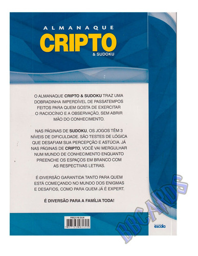 Livro Palavras Criptografadas Cripto & Sudoku Letras Grandes