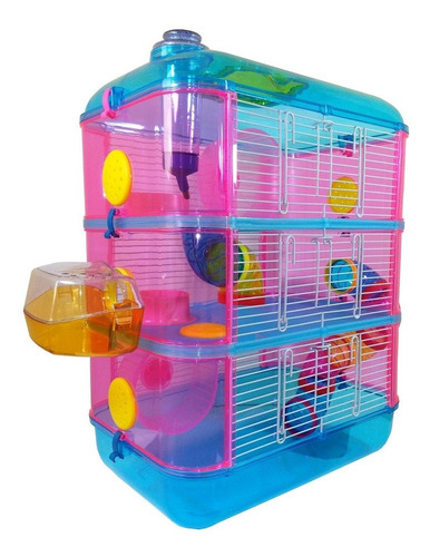 Jaula De Acrílico Para Hamster 3 Pisos. 3 Colores Disponible