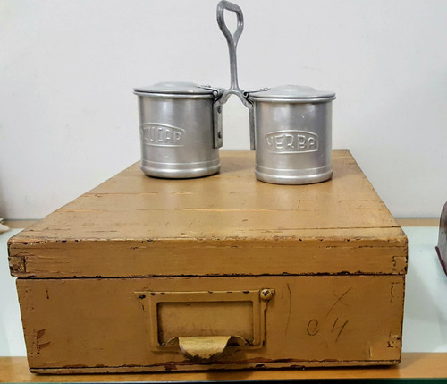 Antigua Caja Madera Apertura Alta Organizador Secreter Cajón (Usado)