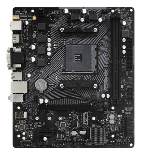 Placa madre Asrock B550m-hdv Amb Chipset B550 Am4 Matx Ddr4 de color negro
