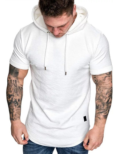 Buzo Hoodie Con Capota Manga Corta - Estilo Urbano Hombre