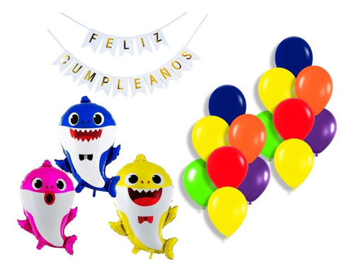 Globo Metalizado Baby Shark Pack Leer Descripción Nuevo ! 