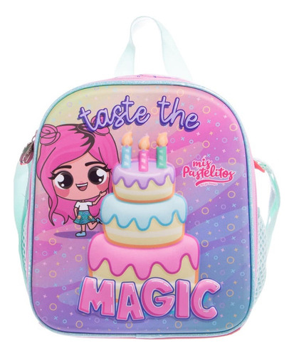 Set Kit Mochila Kinder, Lonchera Y Lapicera Mis Pastelitos Color Rosa