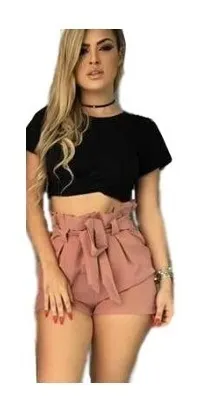 Shorts de hotsell babado cintura alta