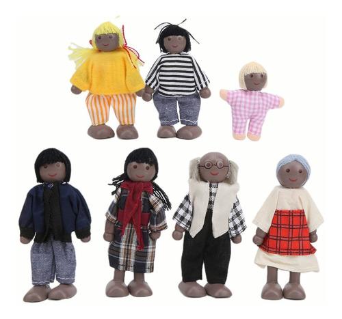 Set De Juguetes Figuras De Muñecas Familiares Pine En Miniat