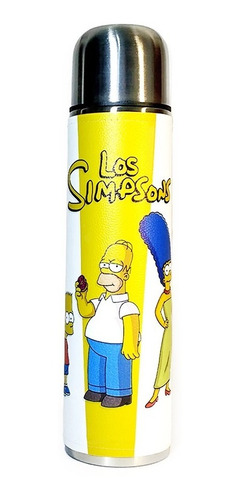 Imagen 2 de 7 de Kit Matero Neceser Los Simpsons Termo Azucarera Mate Madera