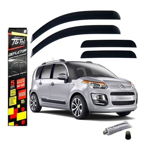 Calha Defletor Chuva Citroen Novo Air Cross /  C3 Picasso