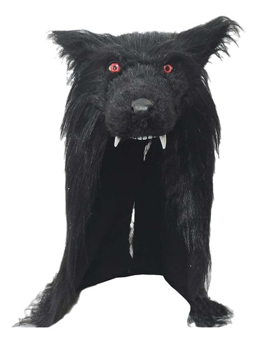 Máscara Realista De Lobo Peludo De Látex E Pelúcia Com Cabeç