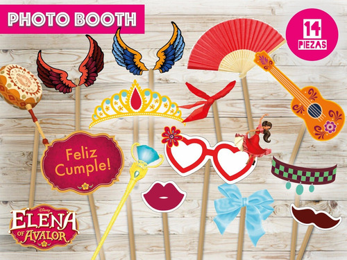 Photo Booth Elena De Avalor Disney Props Kit Imprimible