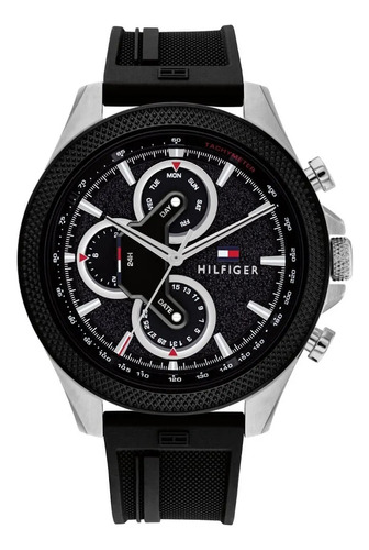 Reloj Tommy Hilfiger 1792082 Clark Hombre Multifuncion Acero Color De La Malla Negro Color Del Bisel Negro Color Del Fondo Negro