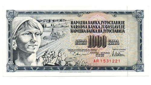 Yugoslavia Billete 1000 Dinares Año 1978 P#92c Sin Circular