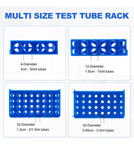 Estante De Tubo Plástico 4 Vías Colorido Para Laboratorio