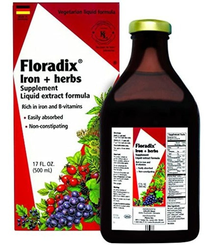 Flora - Floradix Hierro Y Hierbas, Vegetariano, Liquido, Po