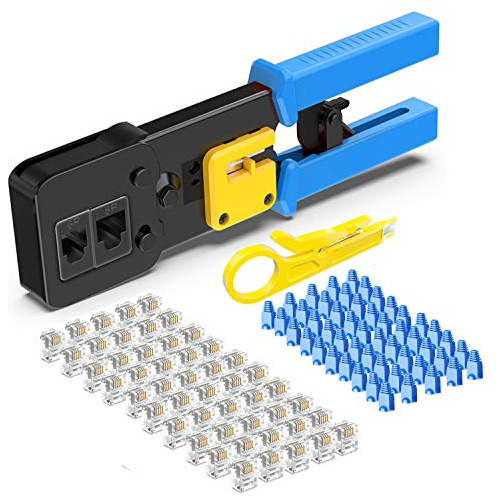 Herramienta De Conector Ethernet Rj45 Pasarela Crimpado...