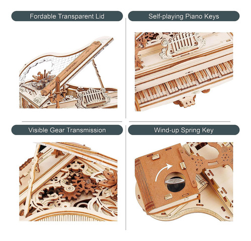 Kits De Modelos De Piano Mágico De Madeira Com Quebra-cabeça