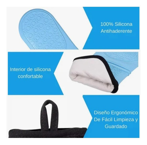 Guante Manopla Silicona Reforzada Horno Doble Capa C Negro Foto