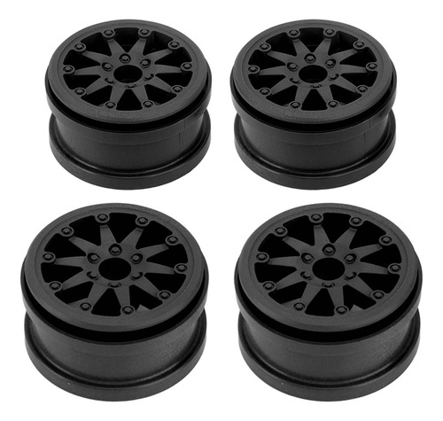 Llanta Negra Negra, Juego De 4 Unidades De Nailon Rc De 2.2