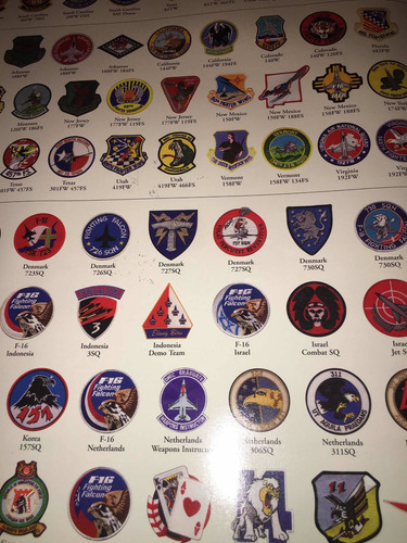 Póster F-16 Flying Colores Lockhed Martin( 286 Parches).