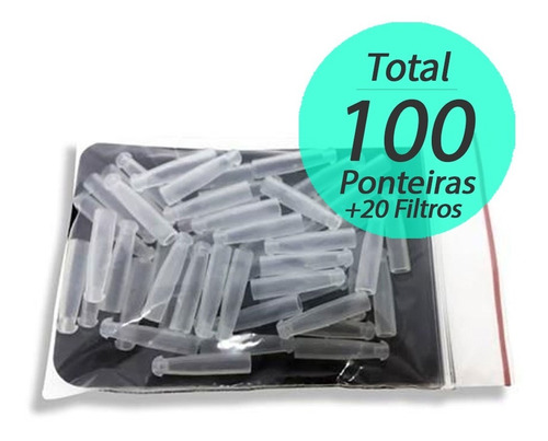 Kit 100 Ponteiras Caneta Face Clean, 20 Filtros Descartáveis