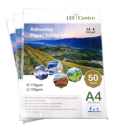 Papel Fotografico Adhesivo 50 Unidades 115gr