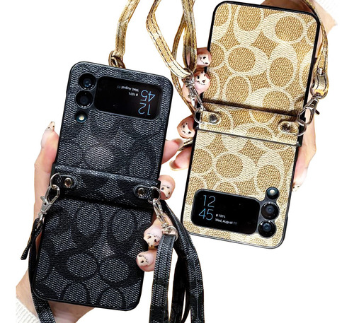 Funda Para Galaxy Z Flip 3 4 5 6 Mujer, Bisagra Y Correa