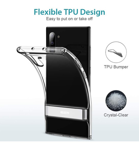 Capa Capinha Galaxy Note 10 Plus (6.8) Esr Metal Kickstand ( Com Suporte ) Case Original Transparente