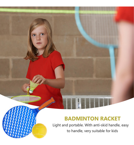 1 Juego De Raquetas De Bádminton De Plástico Para Niños
