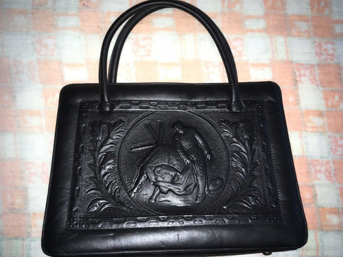 Hermosa Cartera Tipo Bolso Clásico Cuero Mexicano