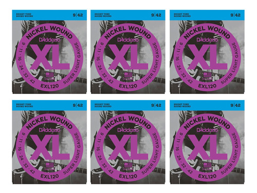 D 'addario Niquel Exl120 Super Light Cuerda Para Guitarra