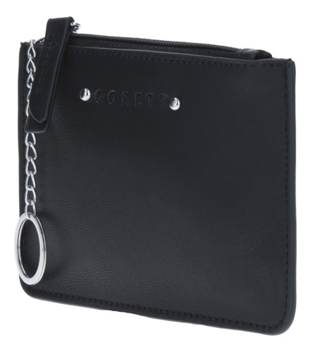 Cartera Monedero Chenson Gorett Thinker Para Dama Llavero Color Negro Diseño De La Tela Liso