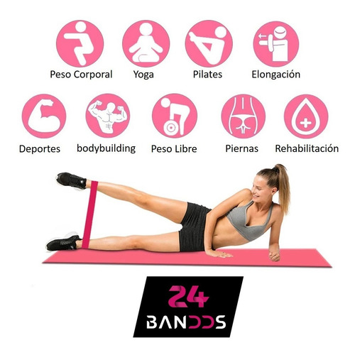 Pack 5 Bandas Elásticas Resistencia Circulares Yoga Pilates